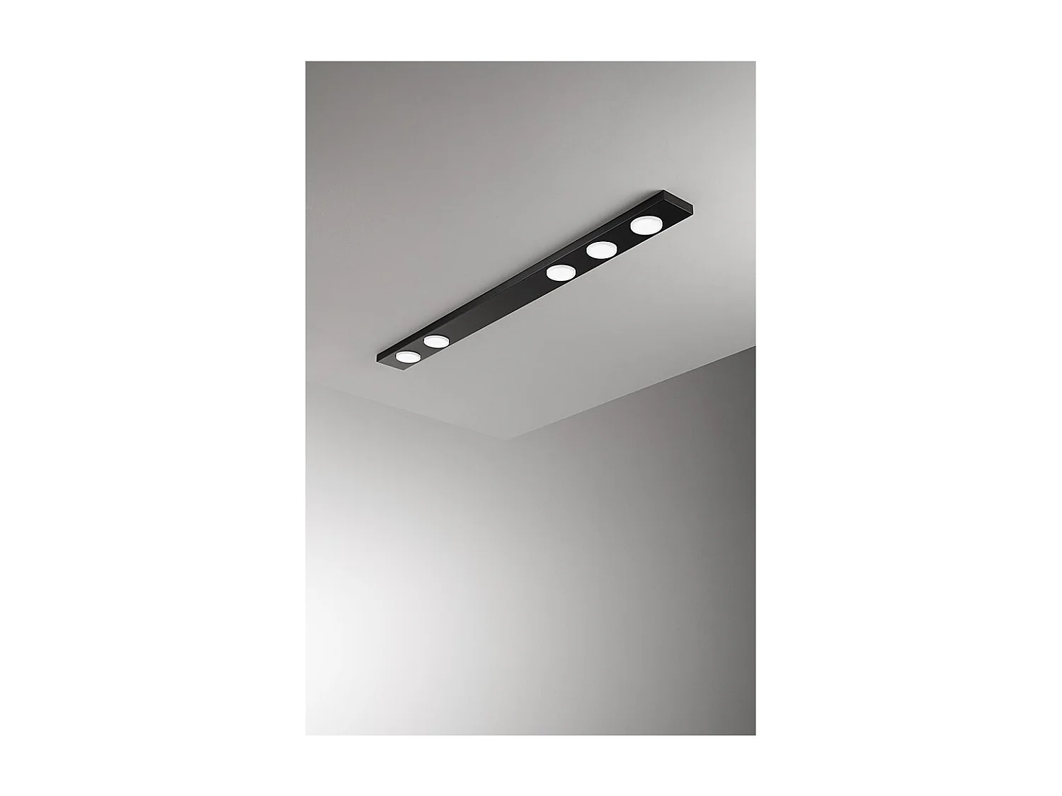 Button - LED plafondlamp 5xGX53 max 15W, rechthoekig 120x10 cm, geverfd metaal, IP20 - Perenz - zwart