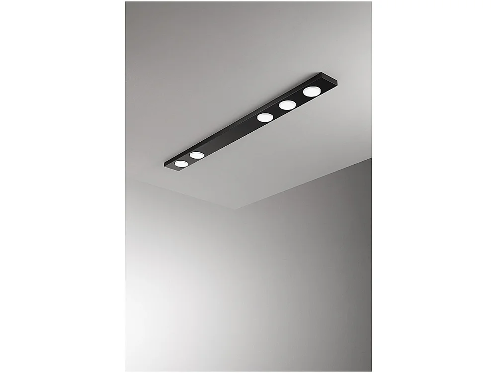 Knap - LED loftlampe 5xGX53 maks. 15W, Rektangulær 120x10 cm, Malet metal, IP20 - Perenz - Sort