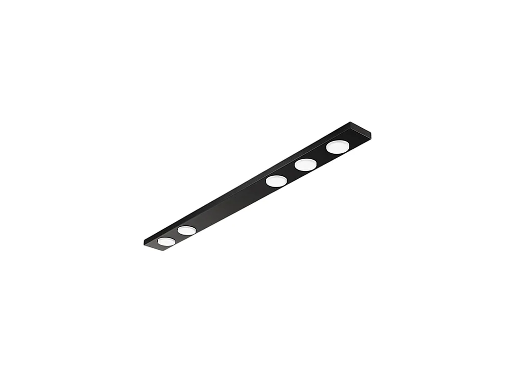 Button - LED plafondlamp 5xGX53 max 15W, rechthoekig 120x10 cm, geverfd metaal, IP20 - Perenz - zwart