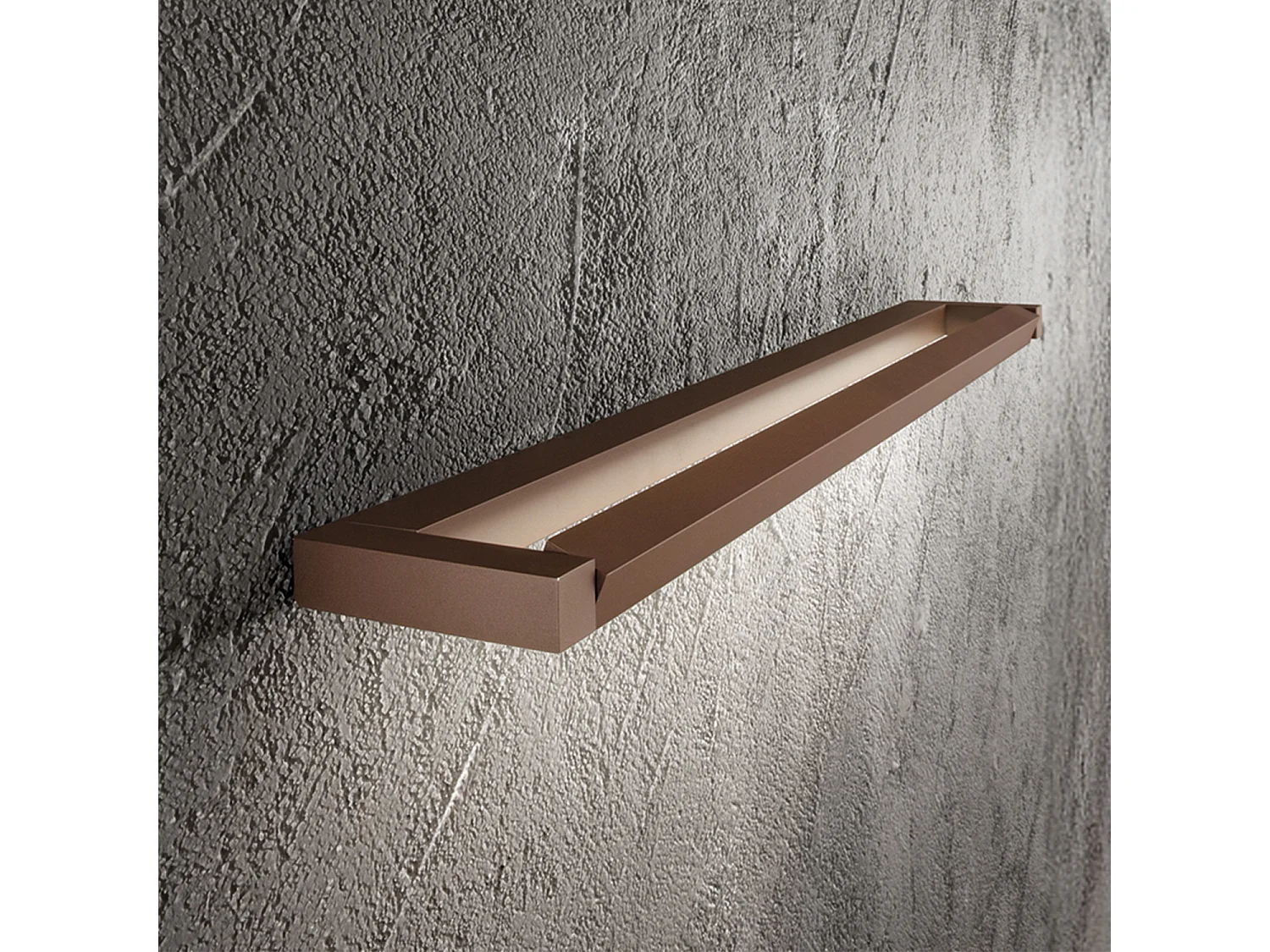 Slim - Aplique LED de pared de 18 W, CCT 2700K-4000K, L.59,2 cm, Orientable, 1440 lm, IP20 - Perenz - Marrón metalizado