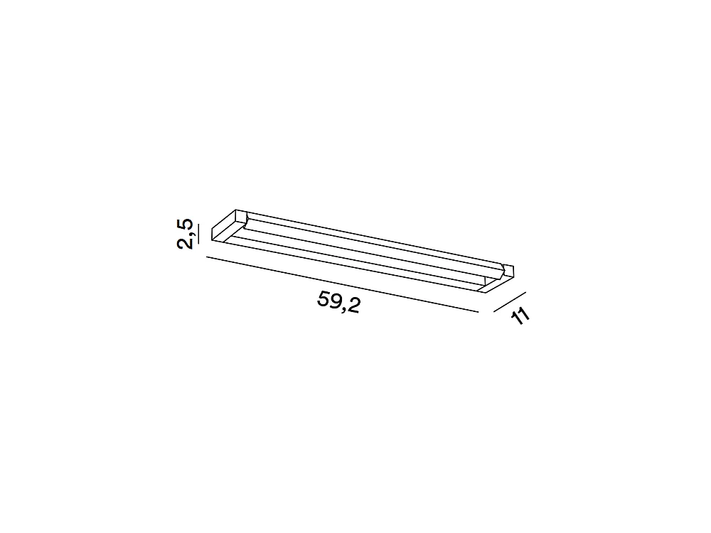 Slim - Aplique LED de pared de 18 W, CCT 2700K-4000K, L.59,2 cm, Orientable, 1440 lm, IP20 - Perenz - Marrón metalizado