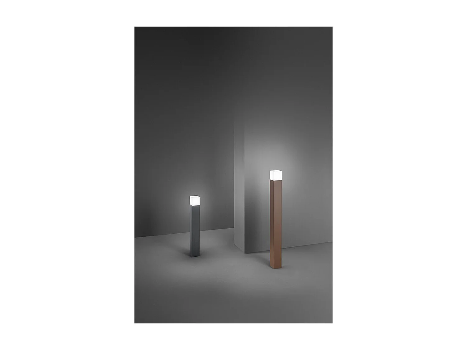 Torre - Bolardo de jardín con 1 bombilla E27 máx. 20 W IP54, aluminio pintado, bolardo para exterior, gris claro, altura 60 cm - Perenz