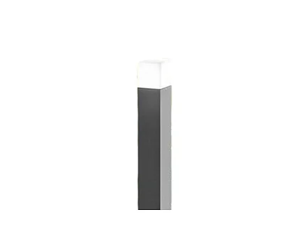 Torre - Bolardo de jardín con 1 bombilla E27 máx. 20 W IP54, aluminio pintado, bolardo para exterior, gris claro, altura 60 cm - Perenz