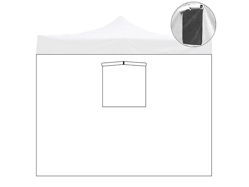 3x2m waterproof white side cover with window for Market-Pro folding gazebo