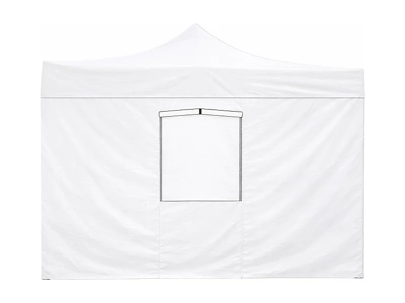 3x2m waterdichte witte zijkap met raam voor Market-Pro opvouwbare paviljoen