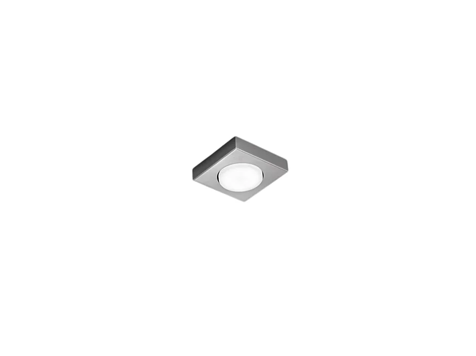 Bouton - Plafonnier LED GX53 max 15 W, carré 11,5x11,5 cm, métal peint, IP20 - Perenz - Aluminium