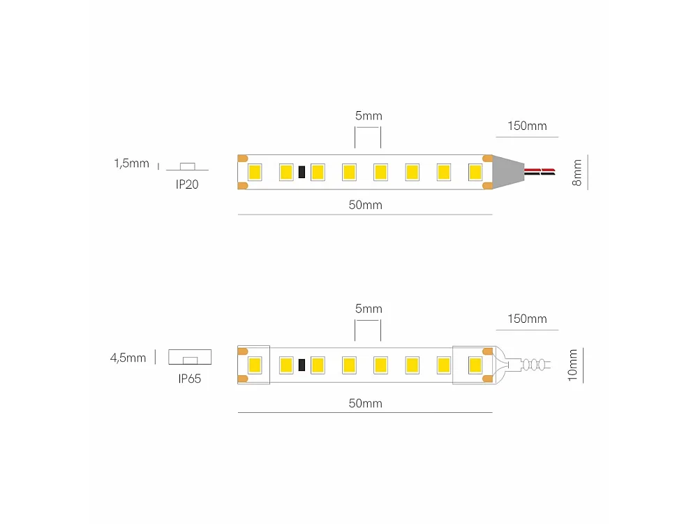 Fine 79 LED Strip - 24V, 10W/m, CRI≥80, IP65, 2700K - 5m Reel - Beneito Faure - Indoor and outdoor LED strip