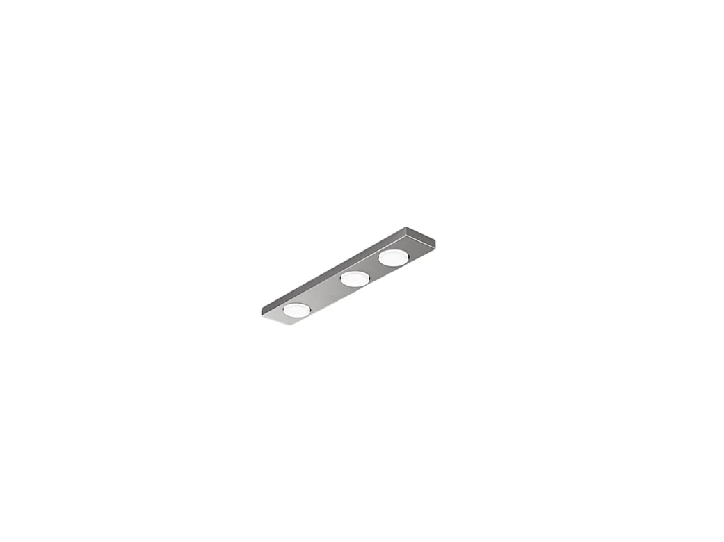Button - Plafonnier LED 3xGX53 max 15W, Rectangulaire 60x10 cm, Métal peint, IP20 - Perenz - Aluminium