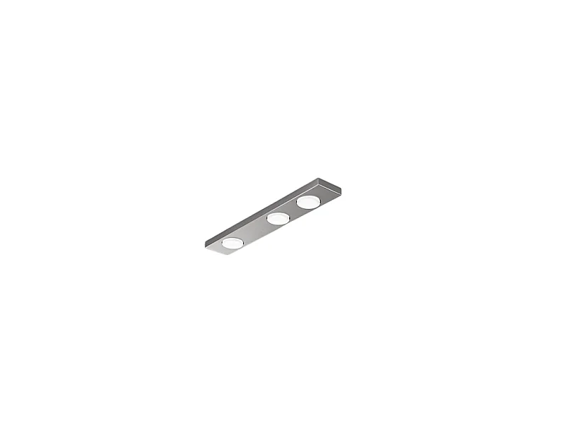 Button - Plafonnier LED 3xGX53 max 15W, Rectangulaire 60x10 cm, Métal peint, IP20 - Perenz - Aluminium