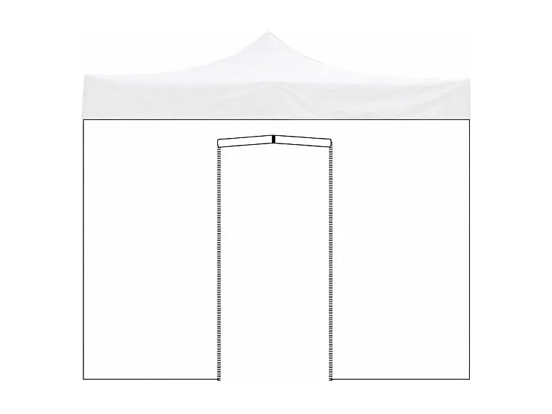 Waterdicht wit zijpaneel van 4,5 x 2 meter met oprolbare deur voor een opvouwbare partytent.