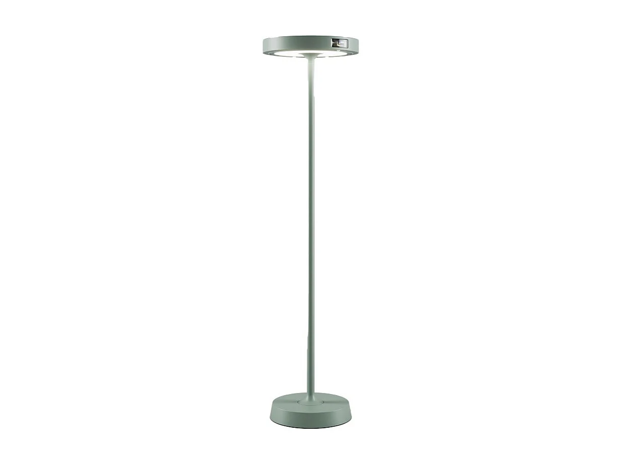 Barbell Solar RF - lampa podłogowa LED z akumulatorem solarnym 65W - Lampa podłogowa zewnętrzna, 3 wysokości: 156-113-70 cm, Sage