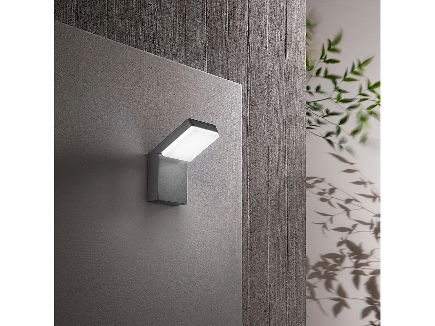 Piega - Luminária de parede LED 20W, CCT 3000K 4000K 6000K, 1600 lm, IP65, Antracite - Perenz