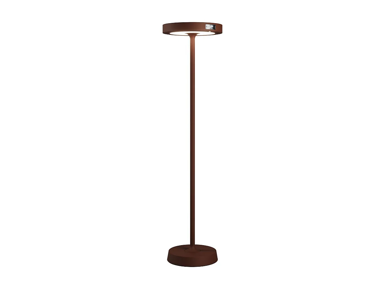 Barbell Solar RF - 65W Solarna lampa podłogowa LED z akumulatorem - Zewnętrzna lampa podłogowa 3 wysokości 156-113-70 cm Corten
