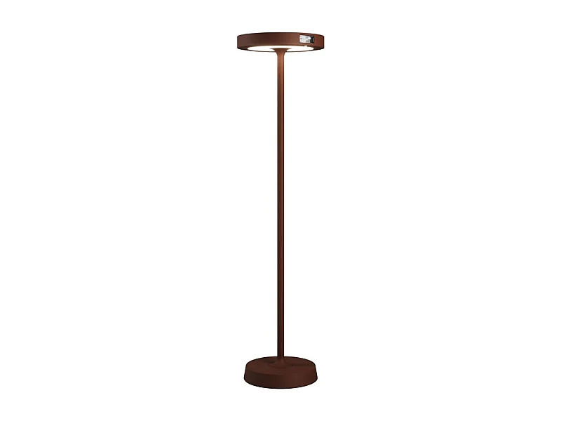 Barbell Solar RF - 65 W Solar-Stehleuchte mit wiederaufladbarer LED - Stehleuchte für den Außenbereich, 3 Höhen, 156 - 113 - 70 cm, Corten