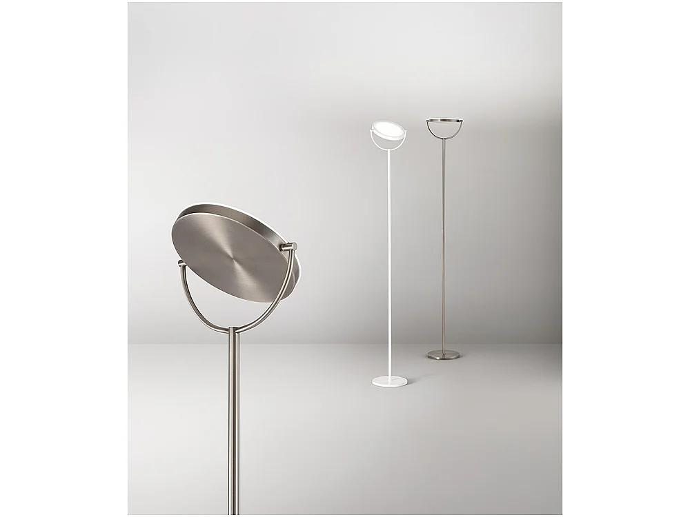 Plato - 30W dæmpbar LED-gulvlampe, 3000K, 2968 lm, H190 cm, tænd/sluk-pedal - Perenz - Titangrå