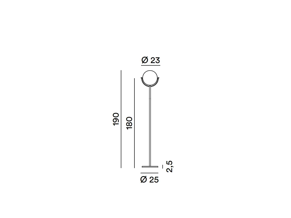 Plato - 30W dæmpbar LED-gulvlampe, 3000K, 2968 lm, H190 cm, tænd/sluk-pedal - Perenz - Titangrå