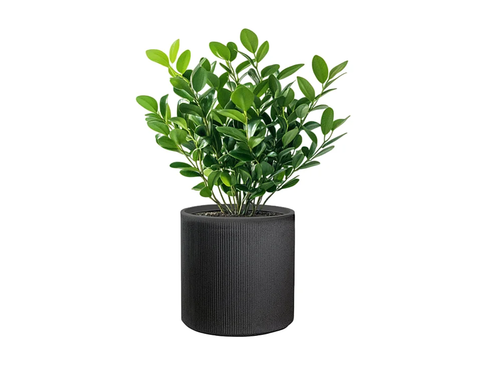 Vase cylindrique rond en résine pour plantes d'intérieur et d'extérieur, Modigliani Gris, 36x35 cm