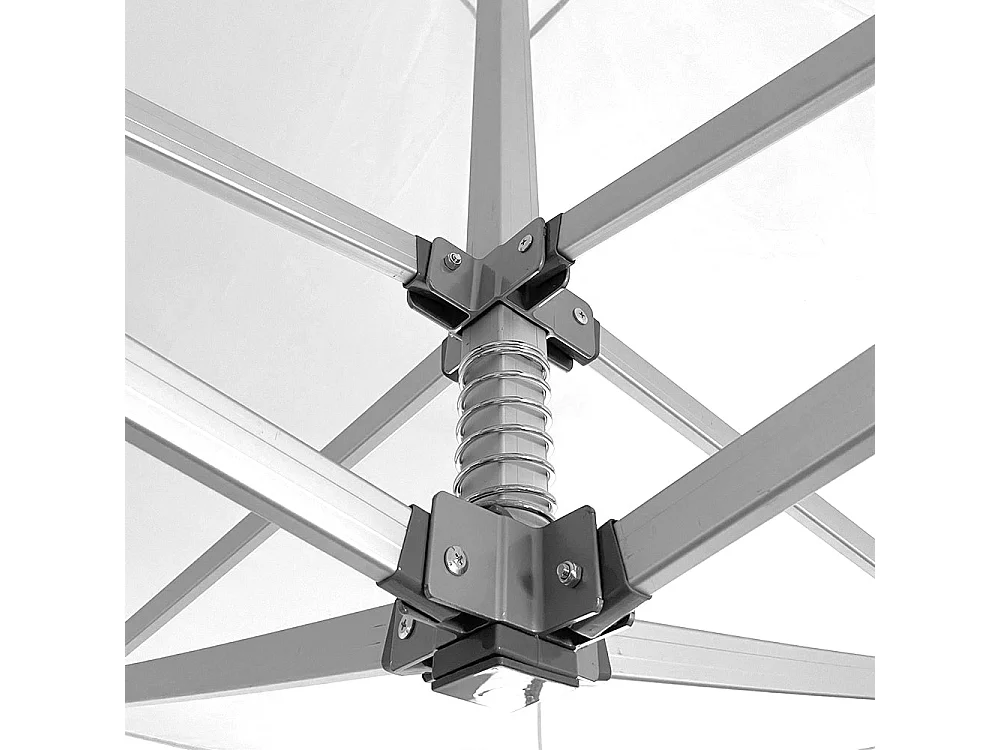 Professioneller faltbarer Aluminiumpavillon mit sechseckiger Struktur, Market-Pro 3X3, weiß, wasserdicht