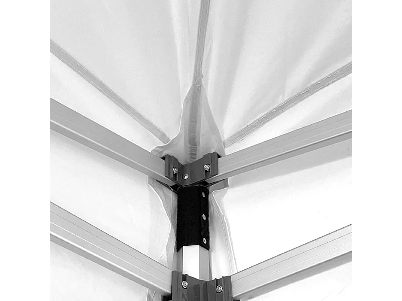 Professionel foldbar aluminiumspavillon med sekskantet struktur, Market-Pro 3X3, hvid, vandtæt