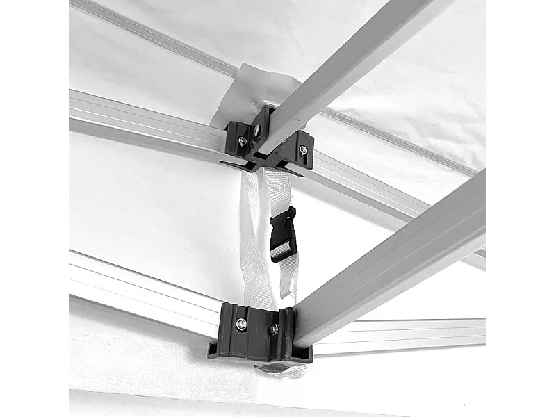 Professionel foldbar aluminiumspavillon med sekskantet struktur, Market-Pro 3X3, hvid, vandtæt