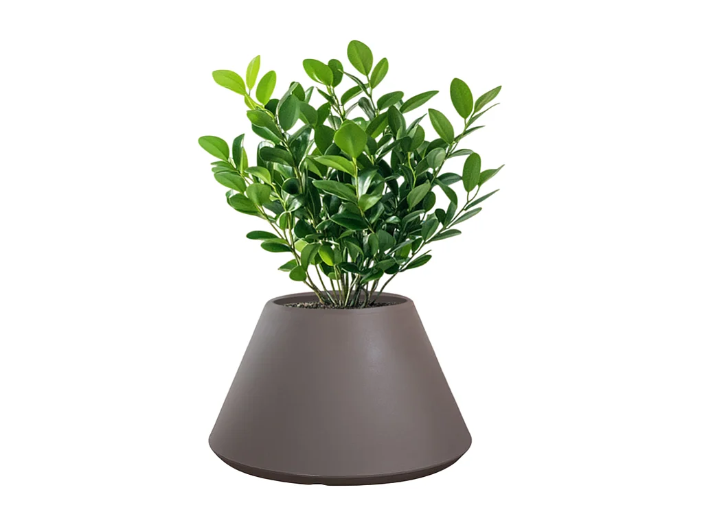 Vase Stromboli Dove Grey en résine, forme conique ronde, pour plantes d'intérieur et d'extérieur, diamètre 60 cmxhauteur 35 cm.
