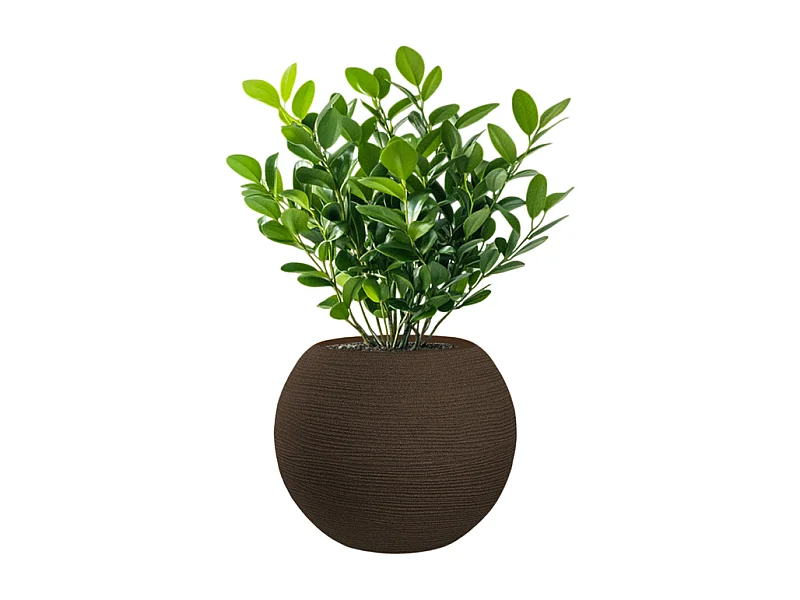 Vase sphérique en résine Botticelli Marrone, pour plantes d'intérieur et d'extérieur, diamètre 40xhauteur 33 cm