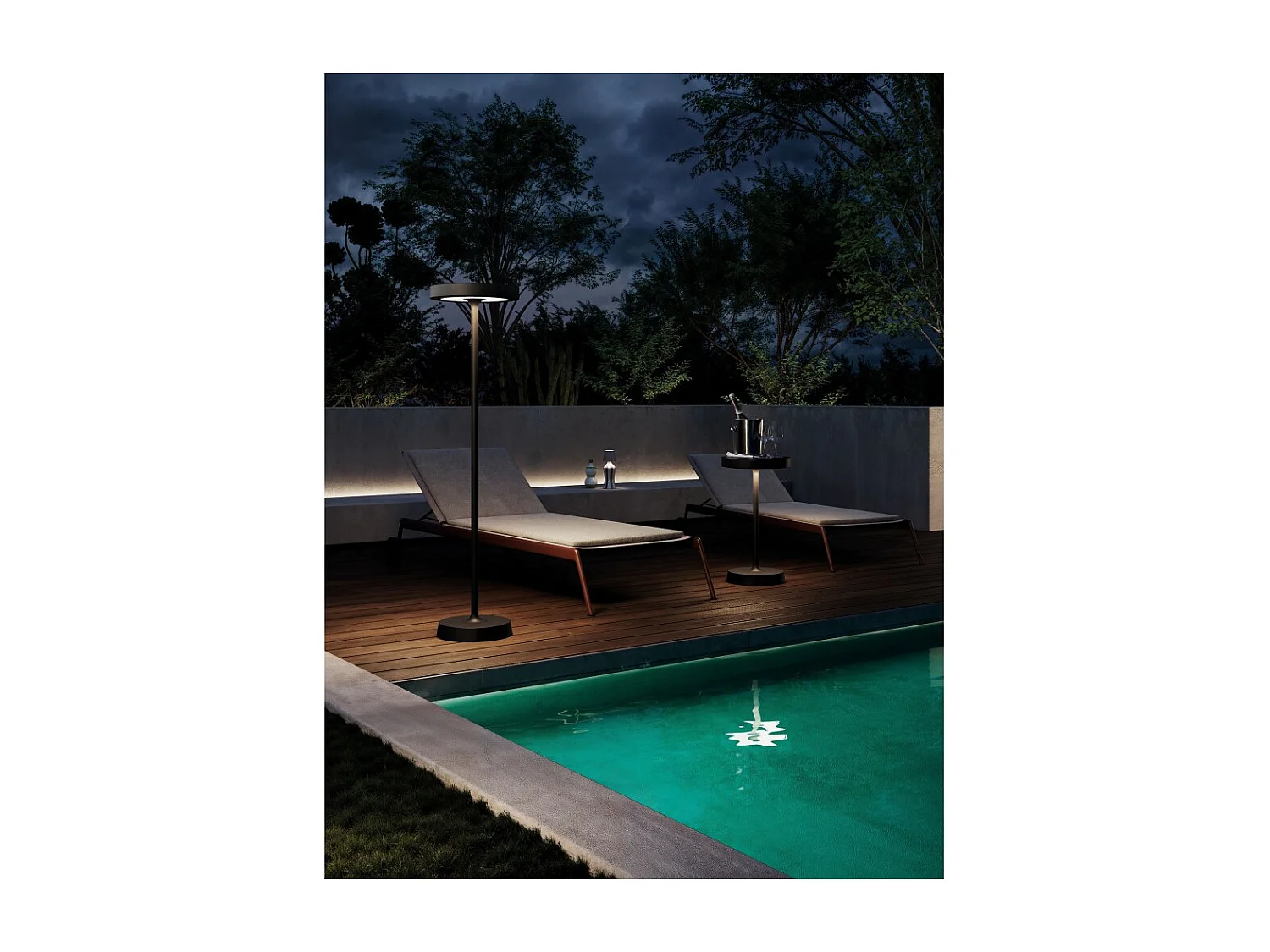 Barbell Solar RF - 65W Solarna lampa podłogowa LED z akumulatorem - Zewnętrzna lampa podłogowa, 3 wysokości, 156-113-70 cm, czarna