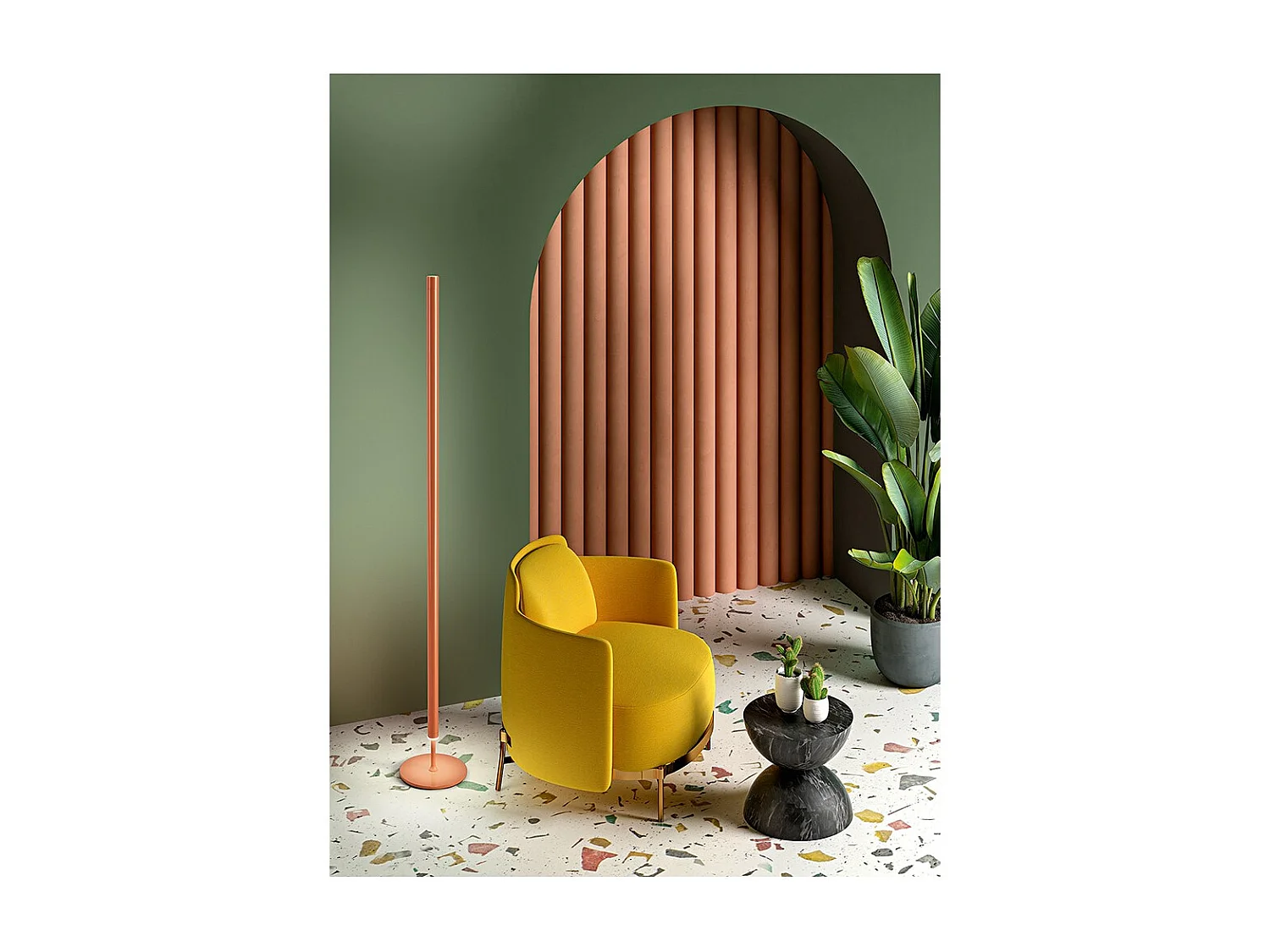 Ray - Lampa podłogowa LED 25W z możliwością ściemniania, 3000K, 2000lm, wys. 160 cm, przełącznik nożny - Perenz - Pomarańczowy