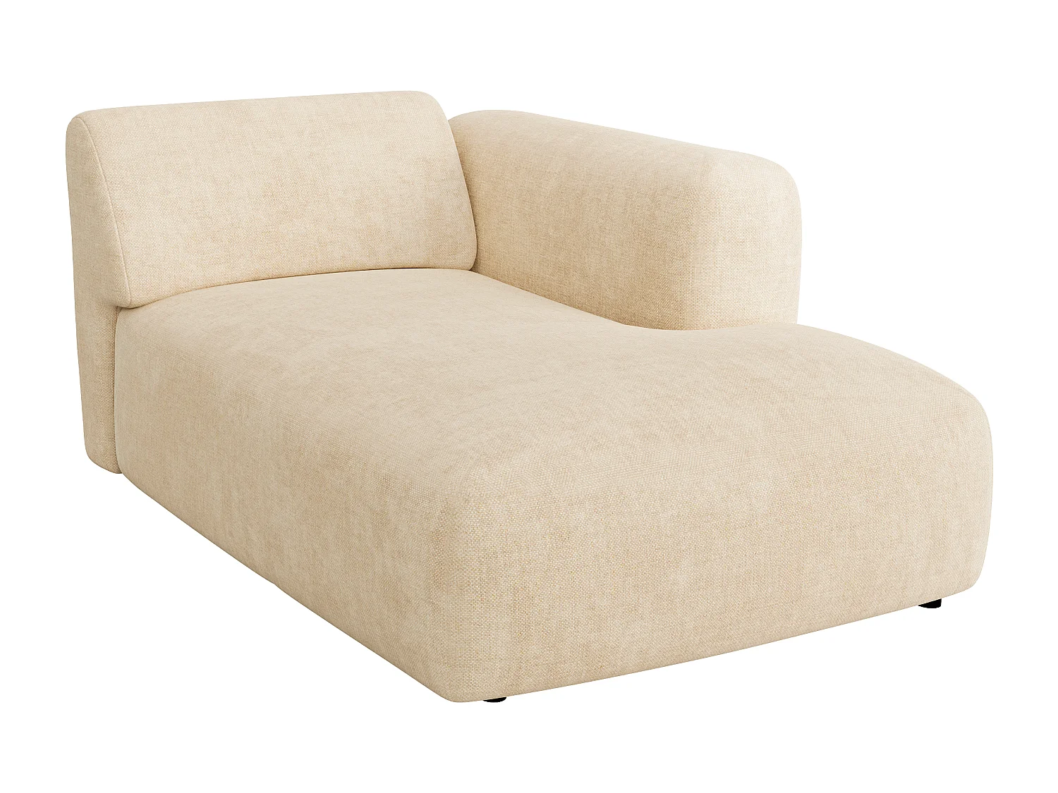 Grand canapé d'angle panoramique modulable en tissu beige POGNI de Maison Céphy