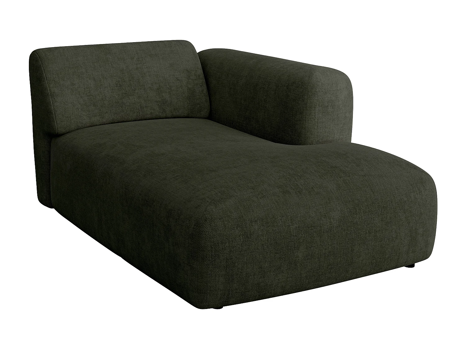 Grand canapé d'angle droit modulable en tissu vert POGNI de Maison Céphy