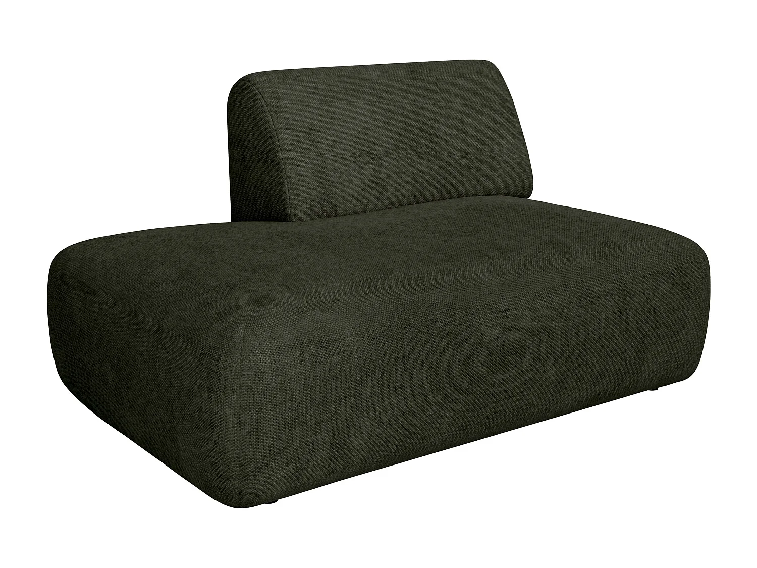 Canapé d'angle droit ouvert modulable en tissu vert POGNI de Maison Céphy