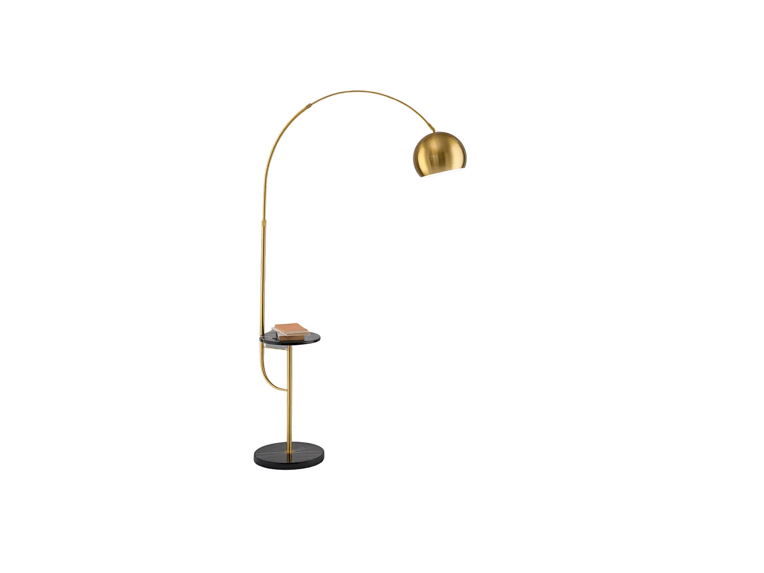 Tableau - LED-gulvlampe i poleret messing 1xE27 MAX 60W, H.192 cm, 180° justerbar højde - Perenz