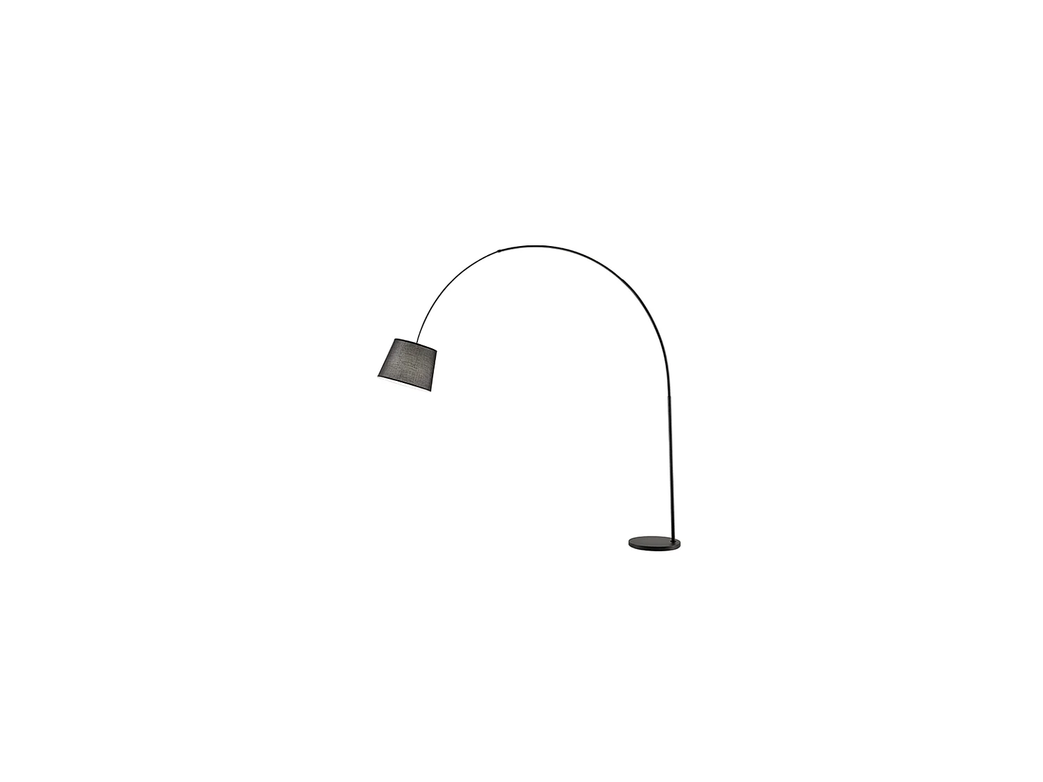 Arche - Curved LED metal floor lamp 1xE27 MAX 60W, H.230 cm, 180° adjustable head, Black - Perenz