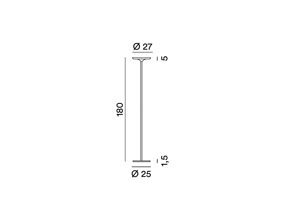 Balance - 25W LED metal gulvlampe, 3000K, H.180 cm, 2376Lm, Tænd/sluk-knap og foddæmper, Hvid - Perenz