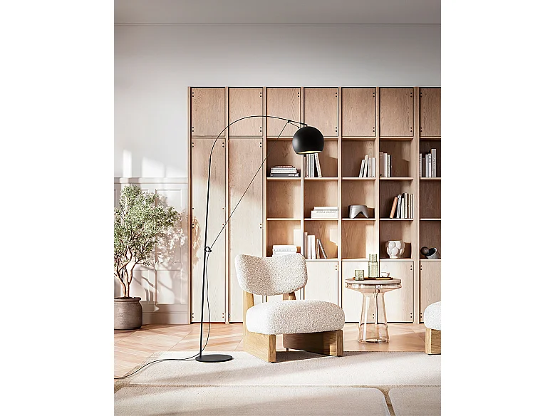 Candeeiro de pé Perenz em metal, candeeiro de pé preto, diâmetro 30 cm, altura regulável 274 cm, lâmpada 1xE27 máx. 60W não incluído