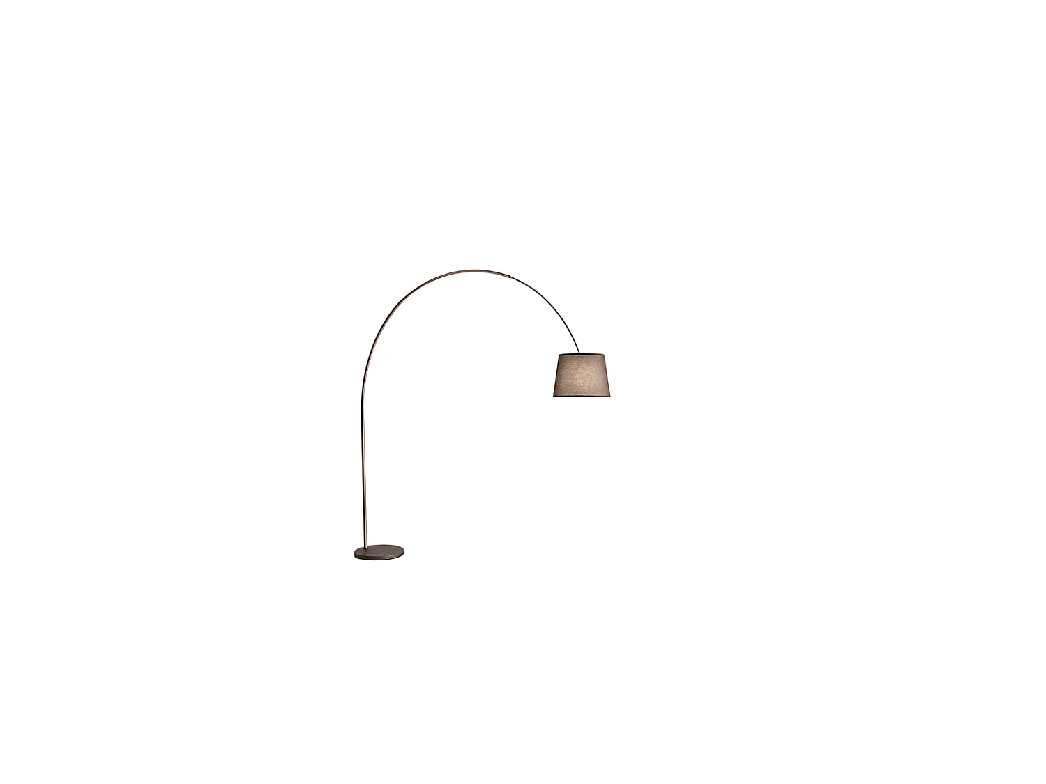 Arche - Curved LED metal floor lamp 1xE27 MAX 60W, H.230 cm, 180° adjustable head, Brown Metal - Perenz