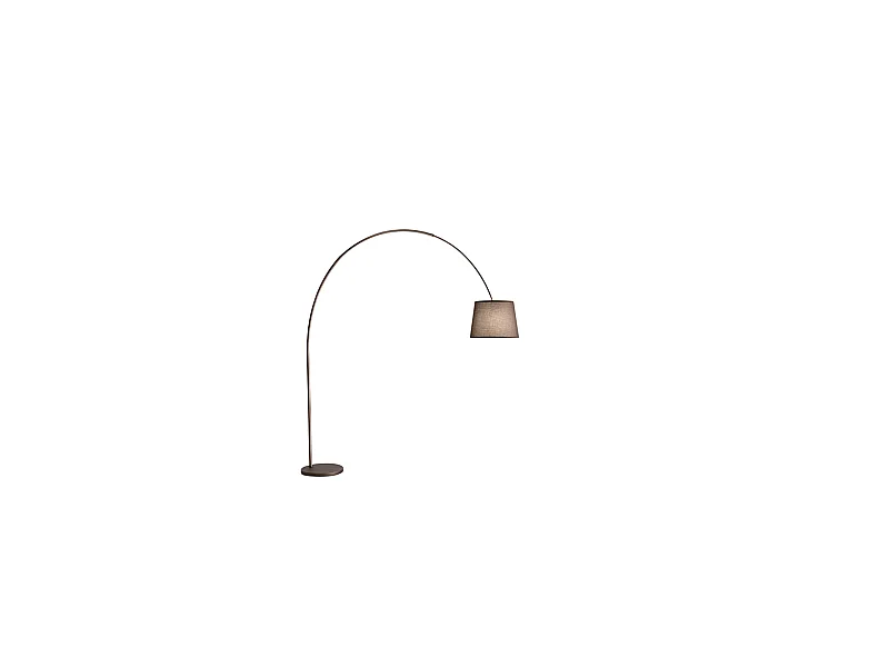 Arche - Curved LED metal floor lamp 1xE27 MAX 60W, H.230 cm, 180° adjustable head, Brown Metal - Perenz