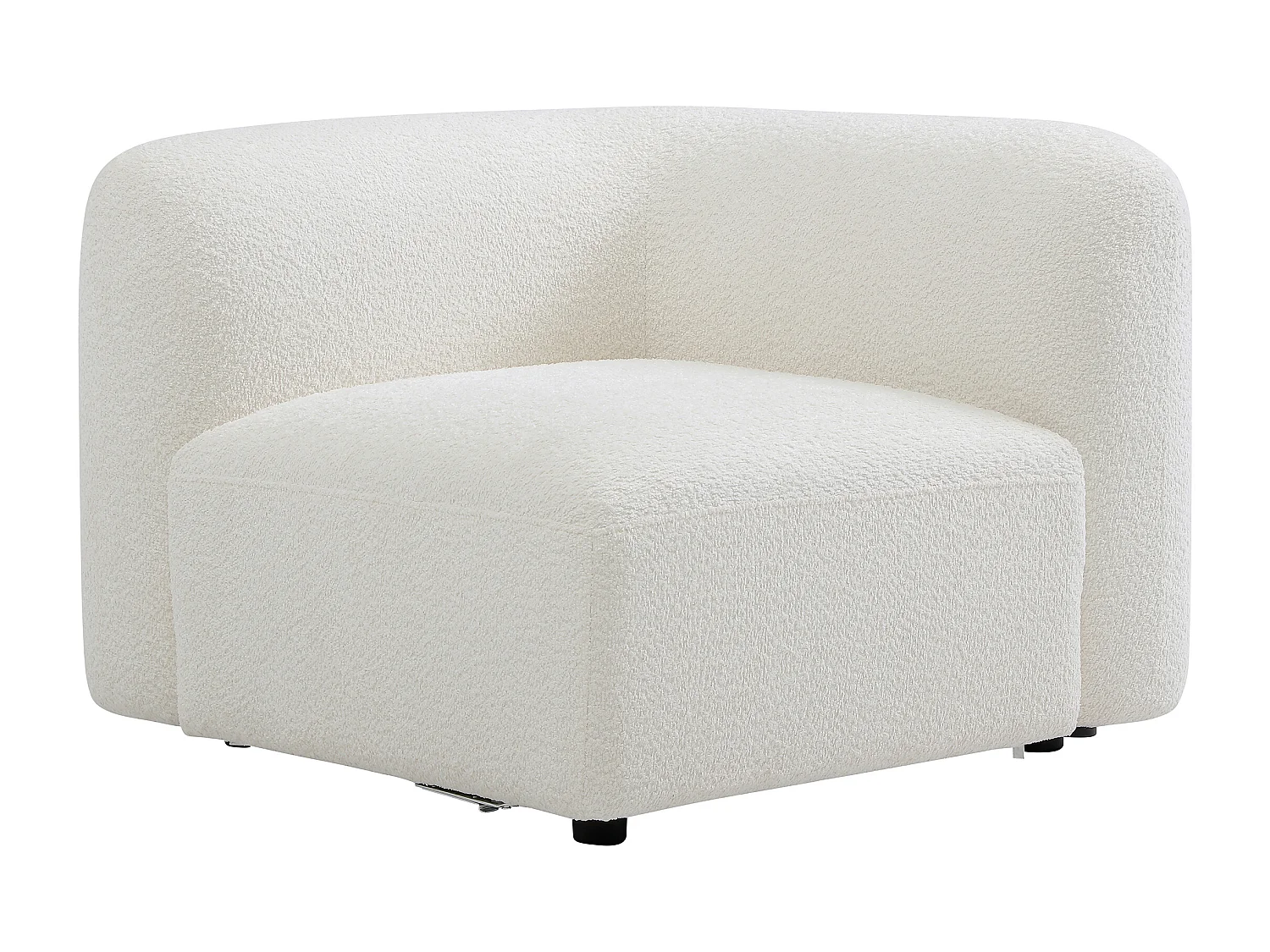 Canapé 3 places modulable en tissu bouclette blanc cassé DANEPI