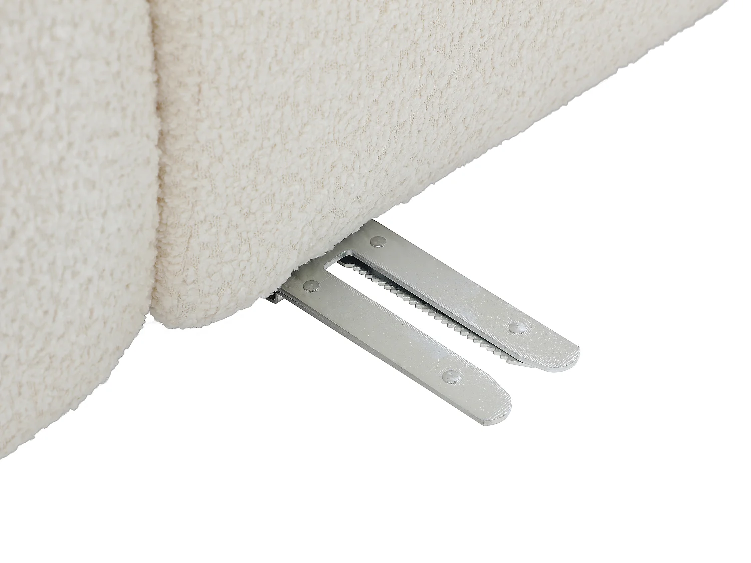 Canapé 5 places modulable en tissu bouclette blanc cassé DANEPI