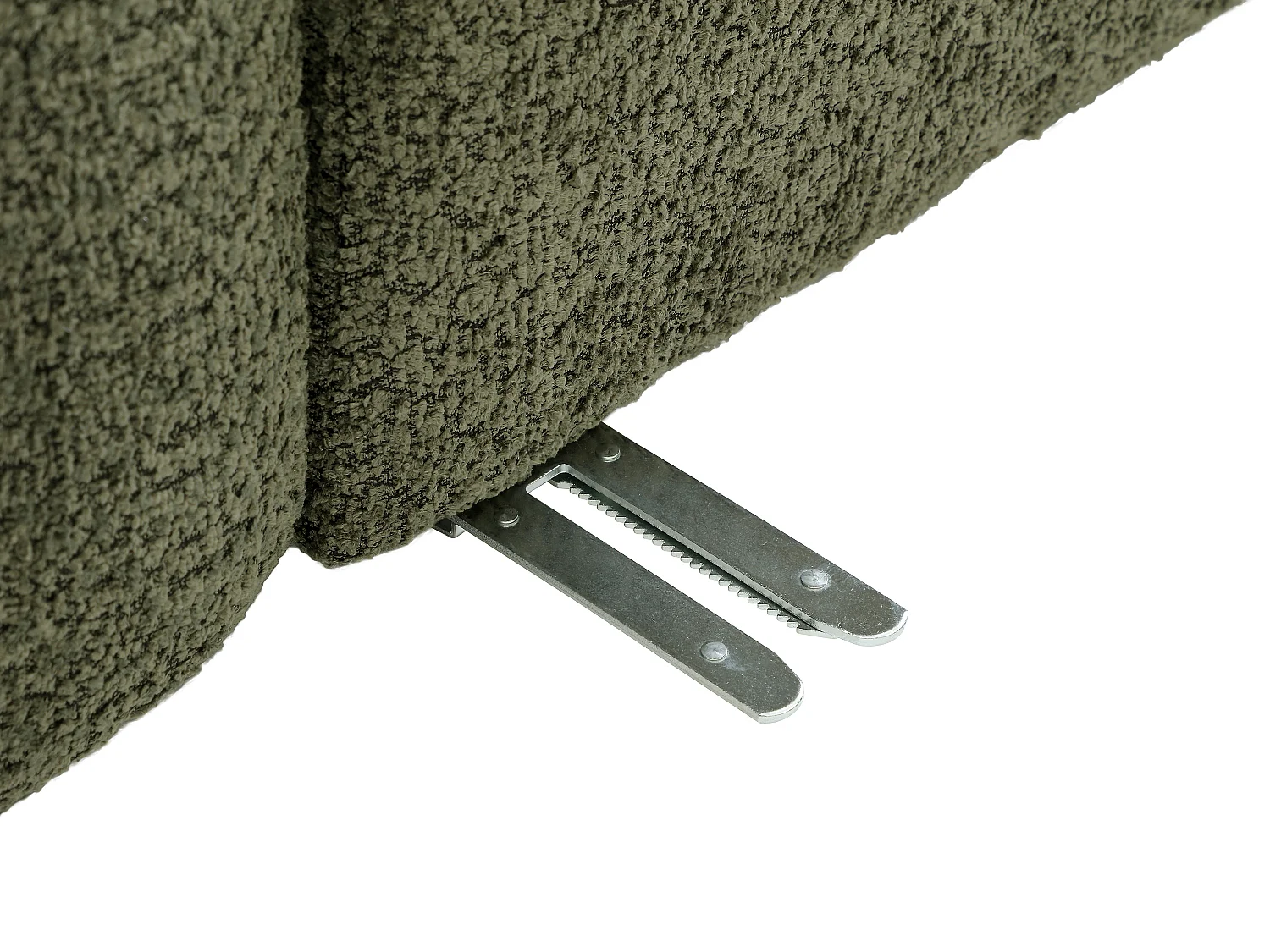 Canapé d'angle droit modulable en tissu bouclette vert DANEPI