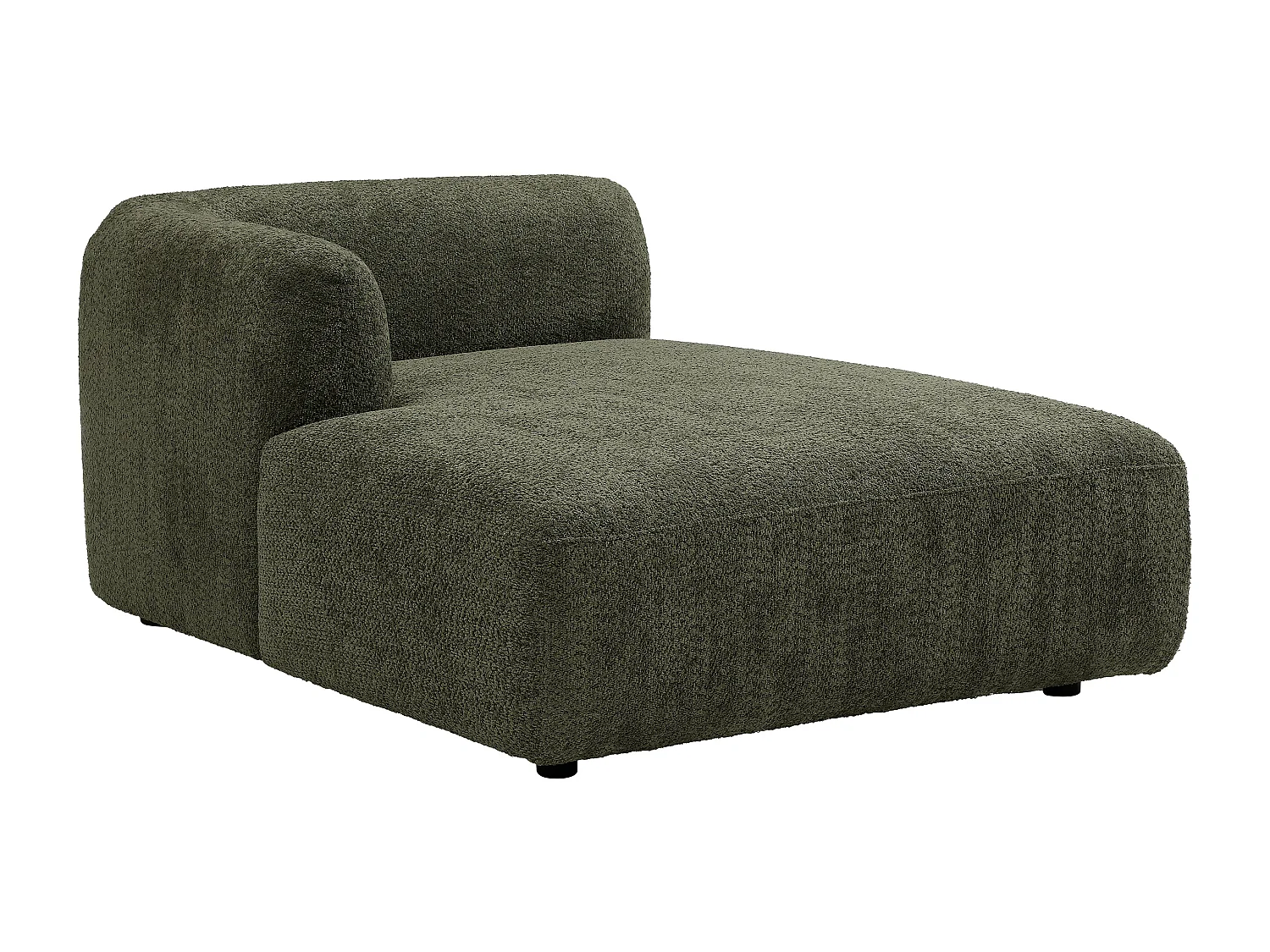 Canapé d'angle panoramique en tissu bouclette vert DANEPI