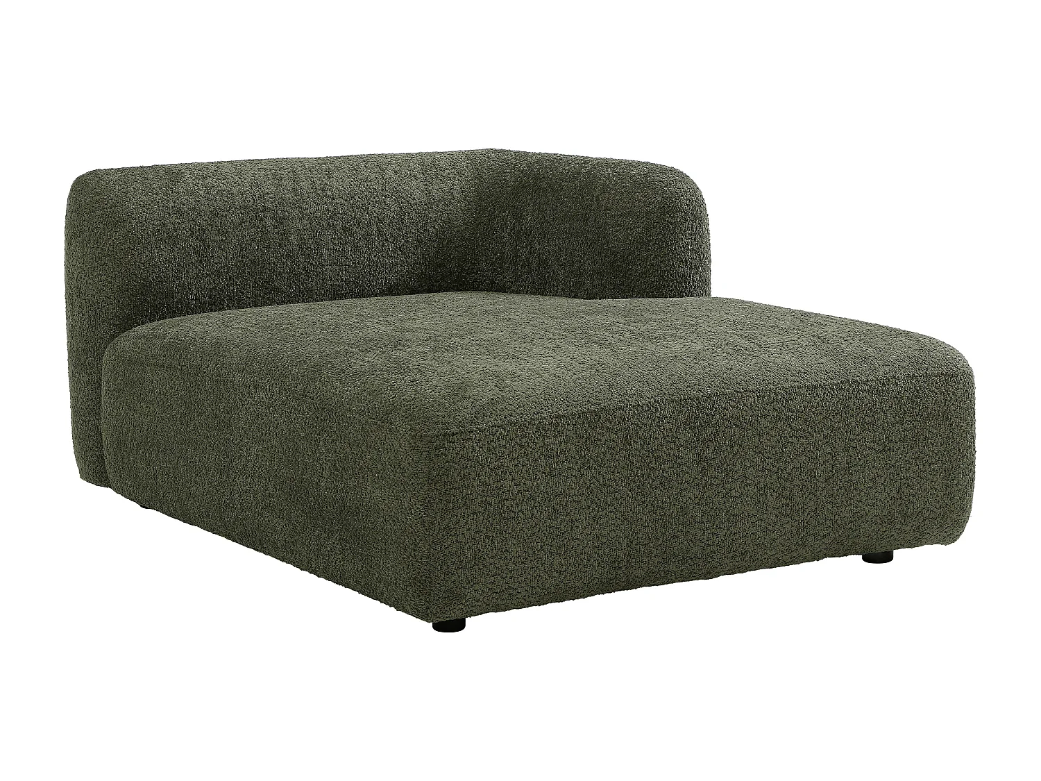 Canapé d'angle panoramique en tissu bouclette vert DANEPI