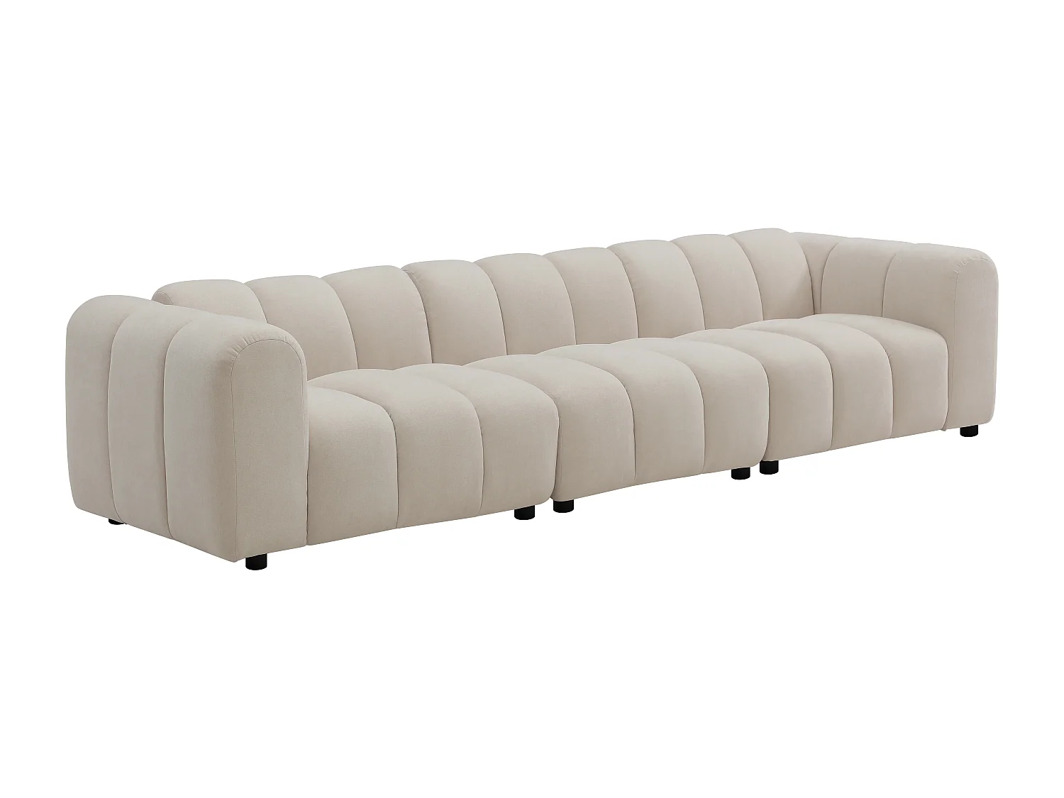 Canapé modulable 4 places en tissu texturé beige JUTINI