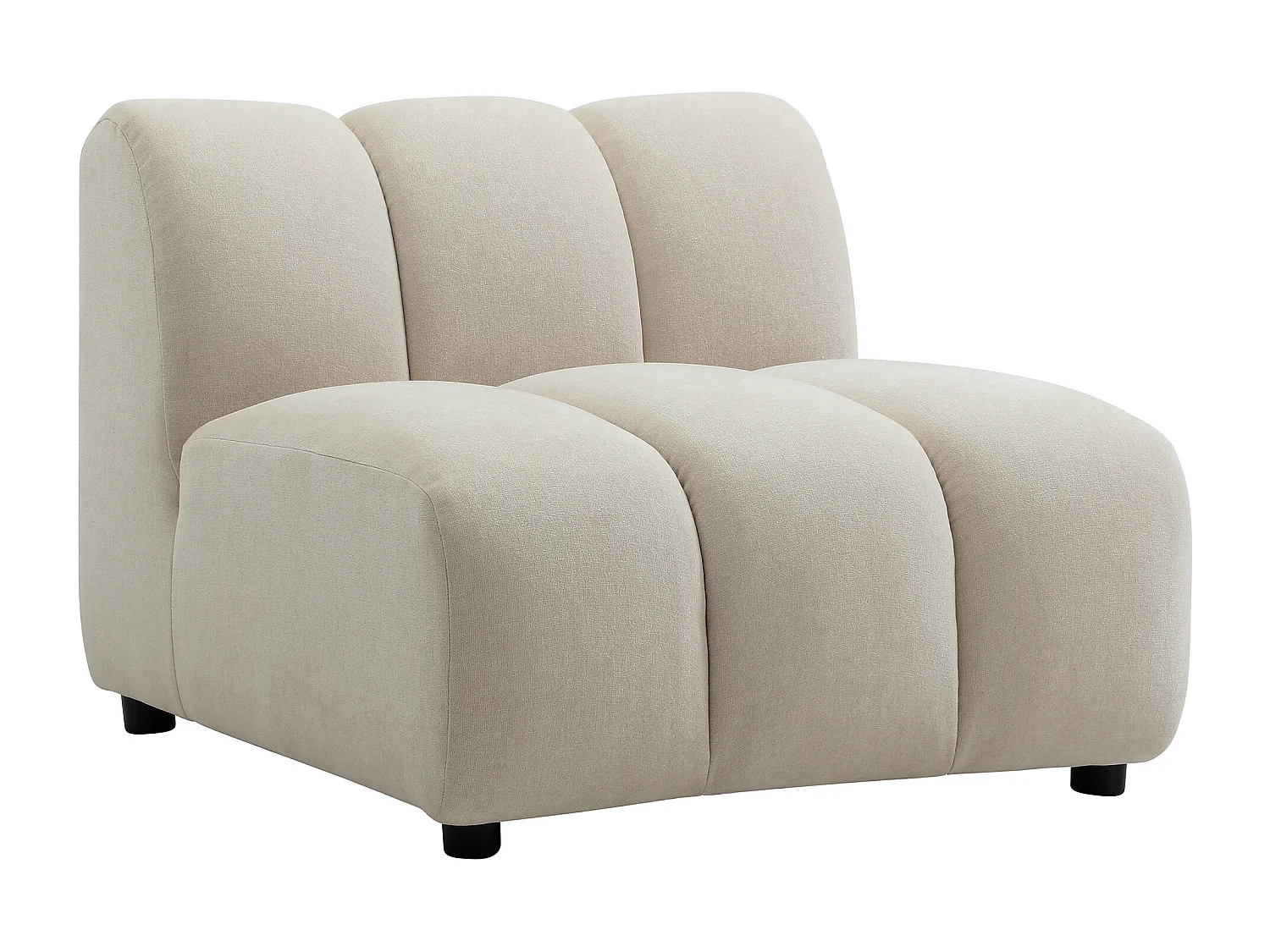 Canapé d'angle droit modulable en tissu texturé beige JUTINI