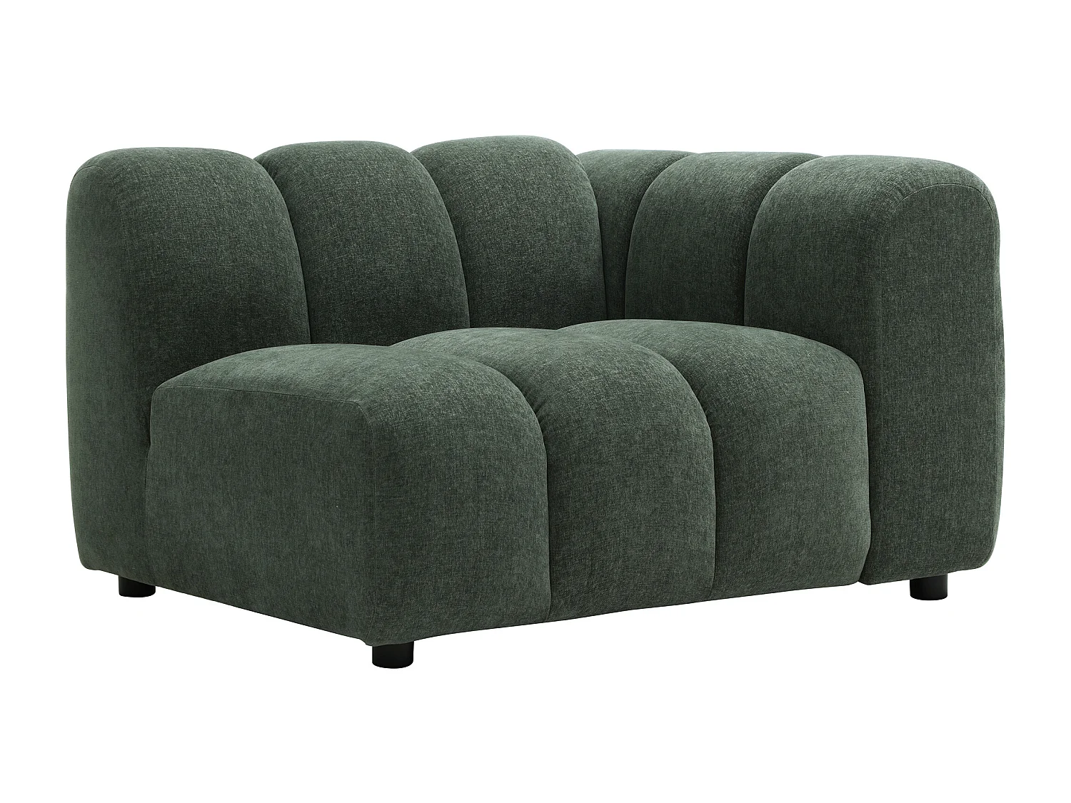 Canapé modulable 4 places en tissu texturé vert sapin JUTINI