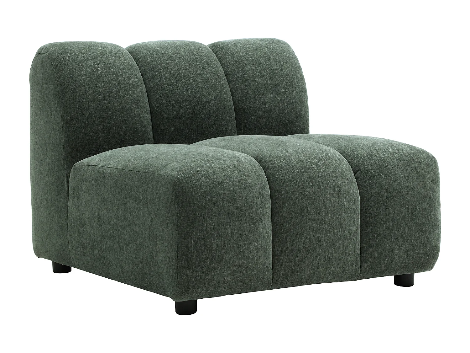 Canapé modulable 4 places en tissu texturé vert sapin JUTINI