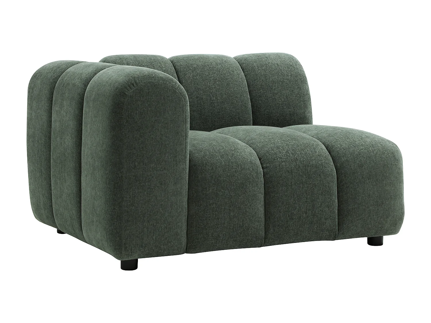 Canapé modulable 4 places en tissu texturé vert sapin JUTINI