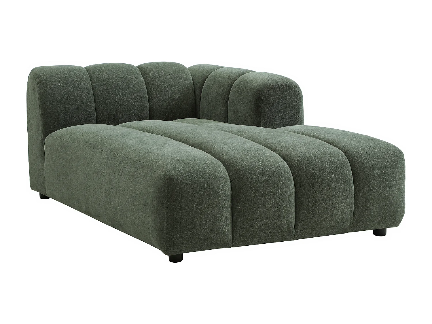 Canapé d'angle panoramique modulable en tissu texturé vert sapin JUTINI