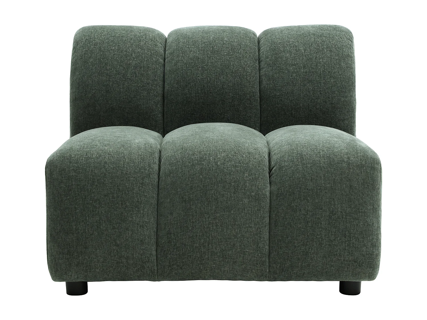 Canapé d'angle panoramique modulable en tissu texturé vert sapin JUTINI