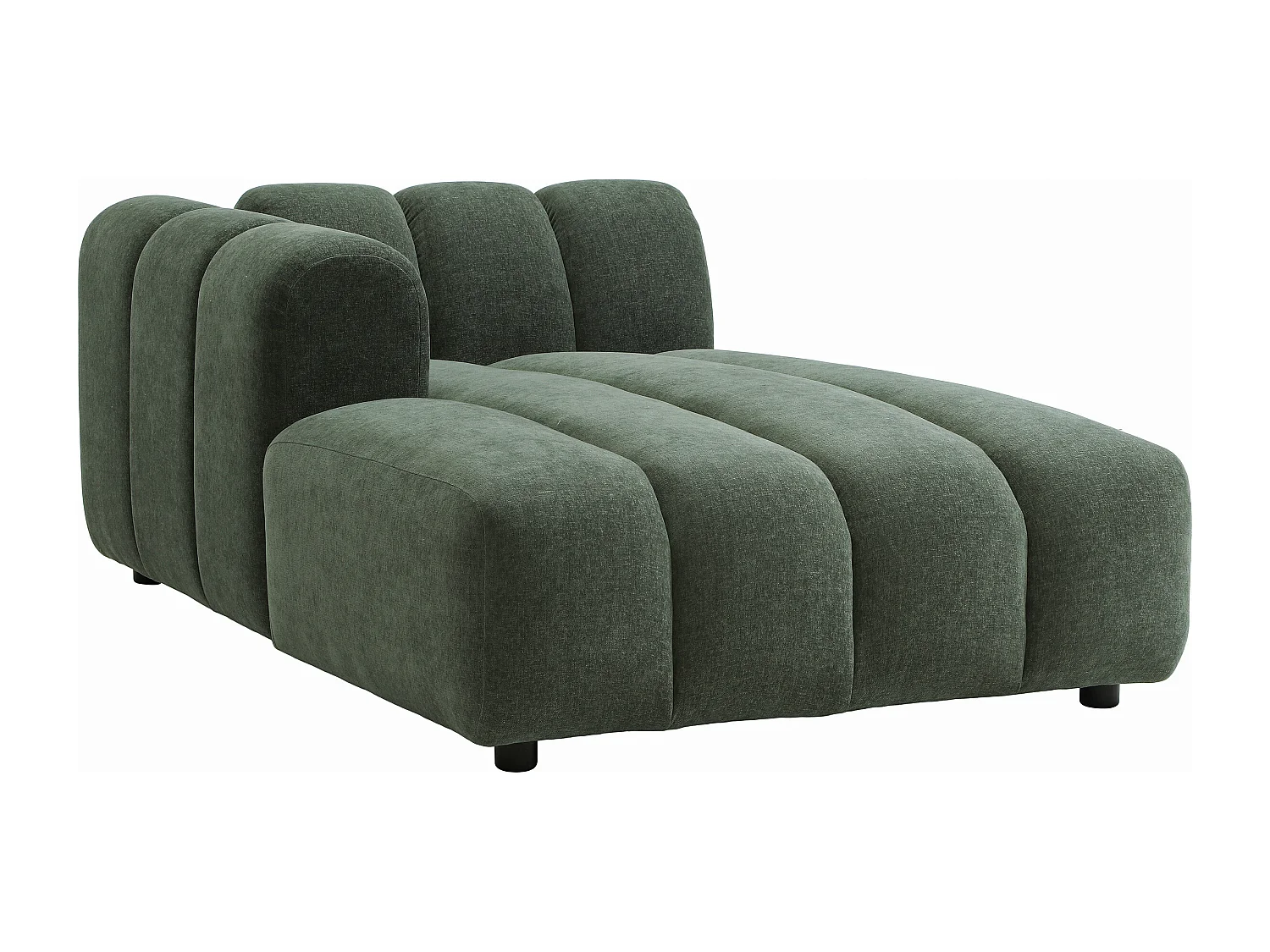 Canapé d'angle panoramique modulable en tissu texturé vert sapin JUTINI